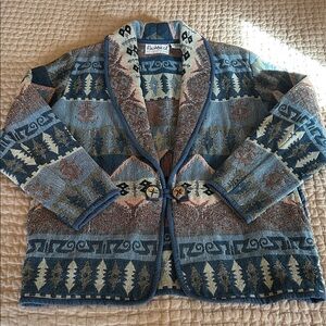 FLASHBACK 100% Cotton Vintage Woven Blazer Cardigan